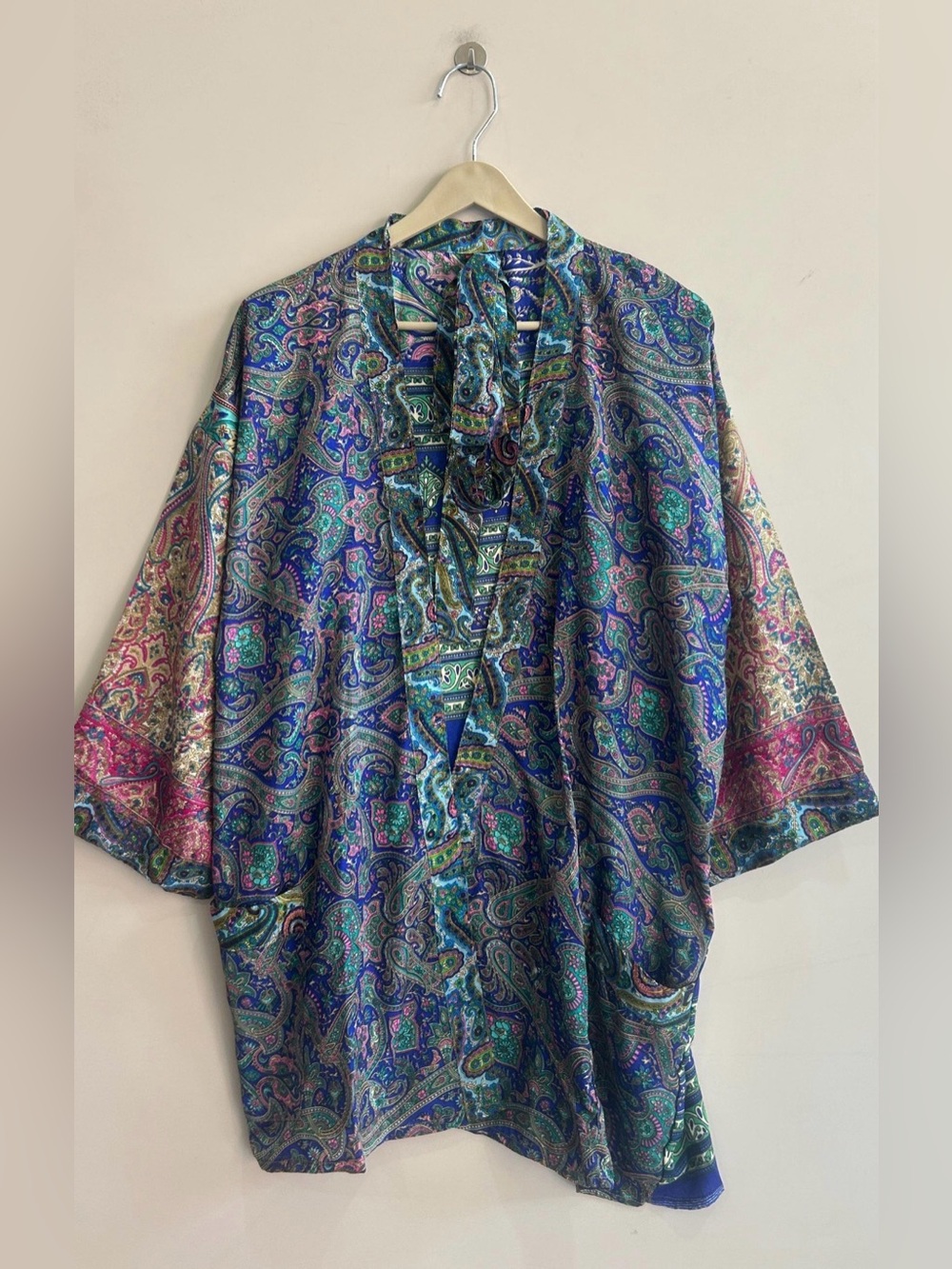 New Recycled Saree Silky Kimono OS